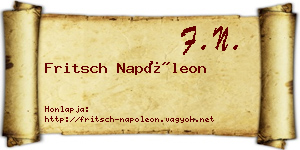 Fritsch Napóleon névjegykártya